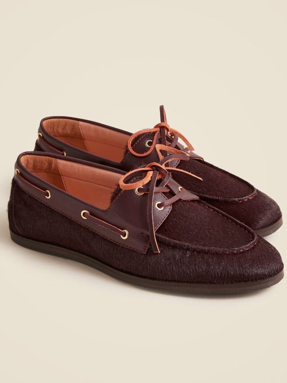 BNWT J Crew Calf Hair and Leather Boat Shoes Size 6